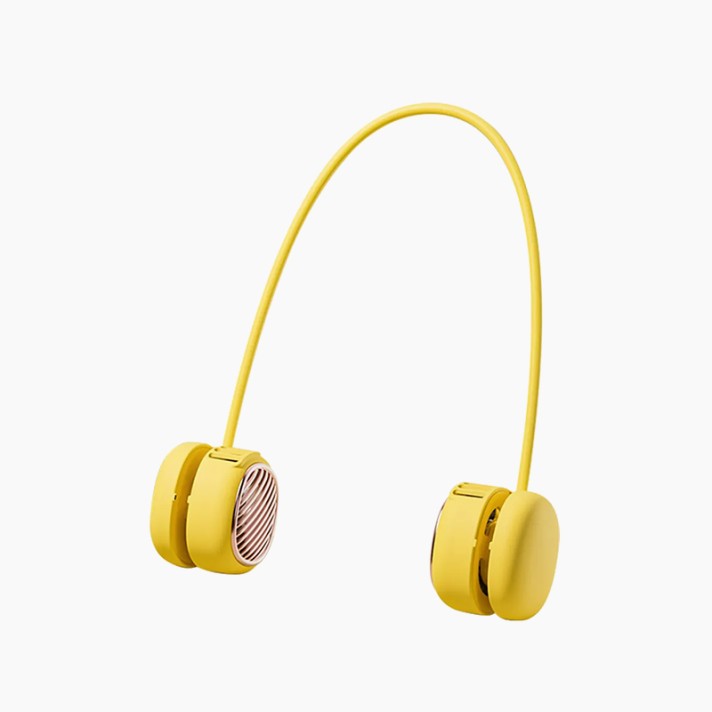 Yellow Silent Ring-style Neck Fan