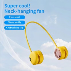 Yellow Silent Ring-style Neck Fan