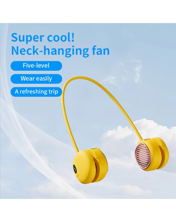 Yellow Silent Ring-style Neck Fan