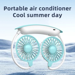 Two-Tone Simple and Convenient Neck-Hanging Fan