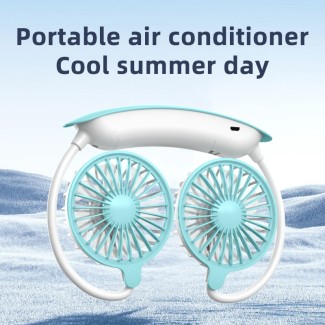 Two-Tone Simple and Convenient Neck-Hanging Fan