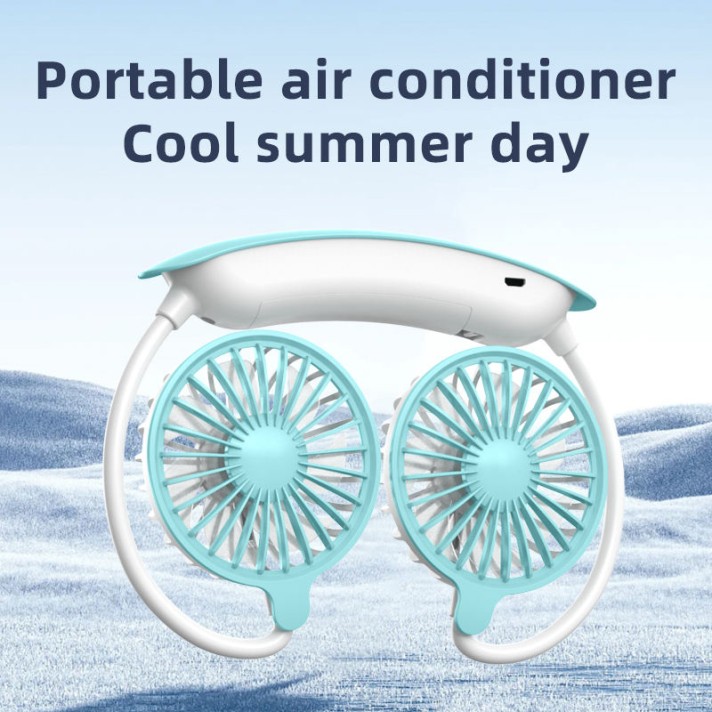 Two-Tone Simple and Convenient Neck-Hanging Fan