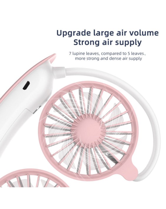Two-Tone Simple and Convenient Neck-Hanging Fan