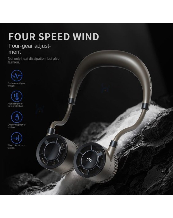 Bladeless Neck Fan with Digital Display
