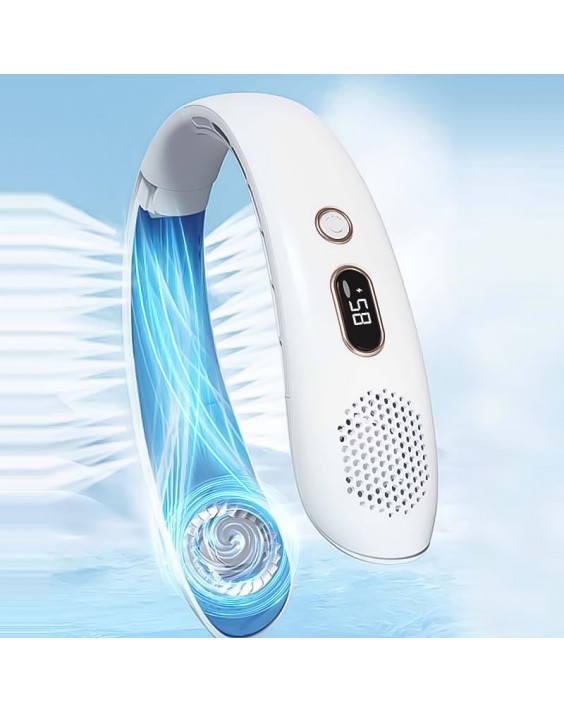 Foldable Neck Fan with LED Digital Display