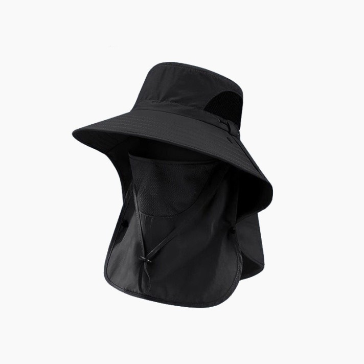 Quick-Drying Sun Hat with Neck Flap and Water-Resistant Coating