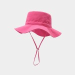 Wide-Brimmed Outdoor Sun Hat with Wind Cord