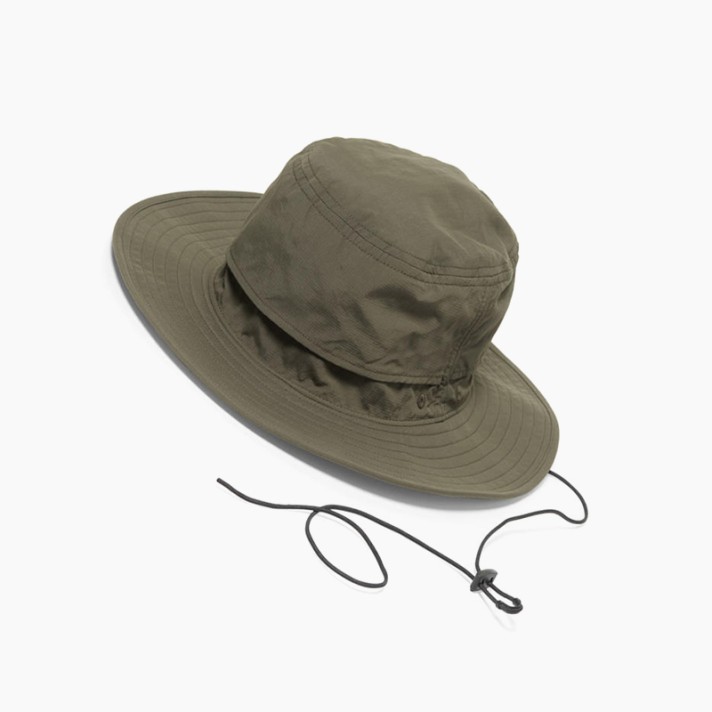 Sun-Protective Wide-Brimmed Flat-Brim Polyester Bucket Hat