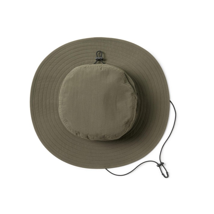 Sun-Protective Wide-Brimmed Flat-Brim Polyester Bucket Hat