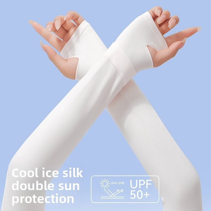 Fingerless Breathable Sun-Protective Arm Sleeves Fingerless Breathable Sun-Protective Arm Sleeves