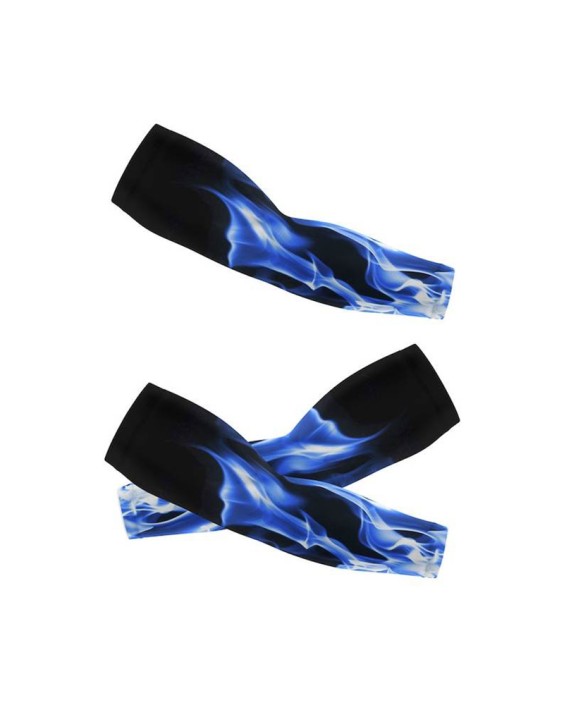 Color-blocked cooling UV-protective sleeves