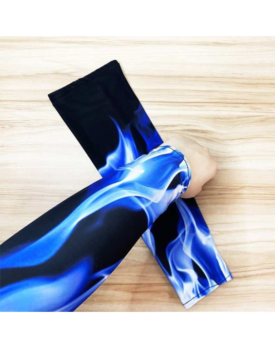 Color-blocked cooling UV-protective sleeves