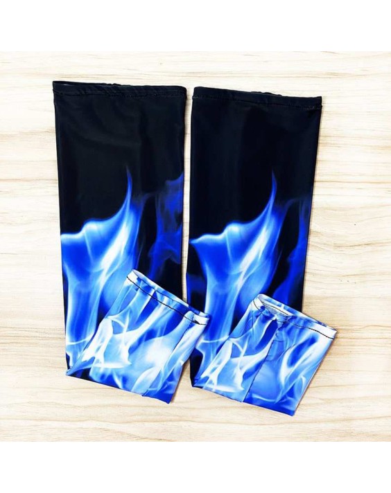 Color-blocked cooling UV-protective sleeves