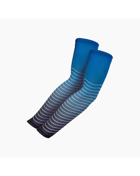 Breathable Striped Nylon Sun Protection Arm Sleeves
