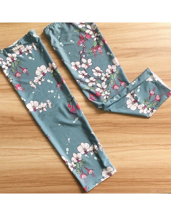 Green Printed Sun-Protection Sports Arm Sleeves
