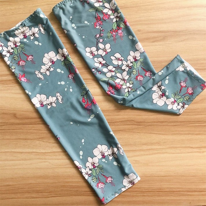 Green Printed Sun-Protection Sports Arm Sleeves Green Printed Sun-Protection Sports Arm Sleeves