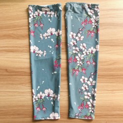 Green Printed Sun-Protection Sports Arm Sleeves