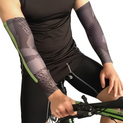 Polyester Anti-UV Striped Arm Sleeves
